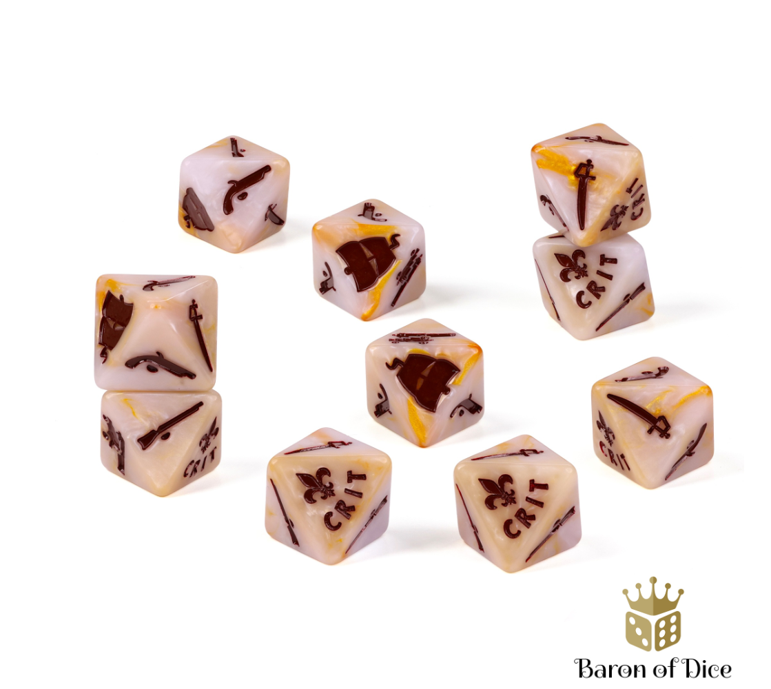 Oak & Iron French Dice Set by Baron of Dice
