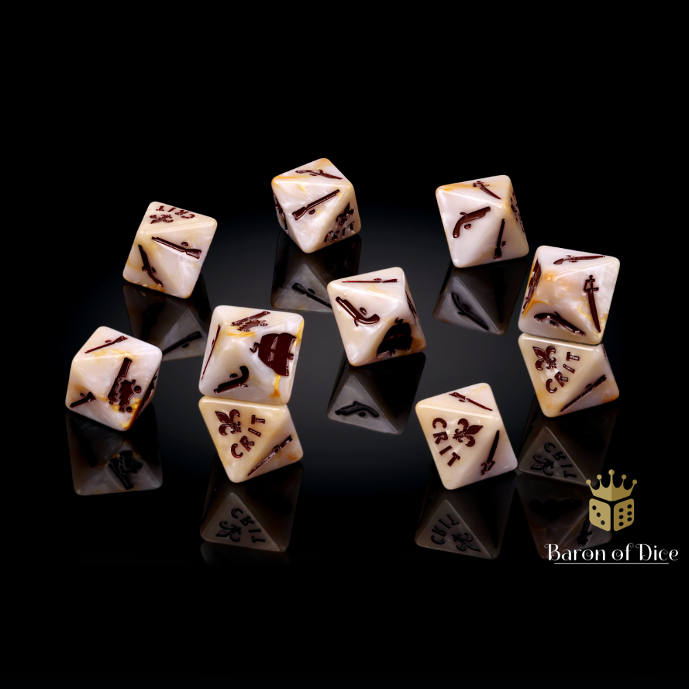 Oak & Iron French Dice Set by Baron of Dice