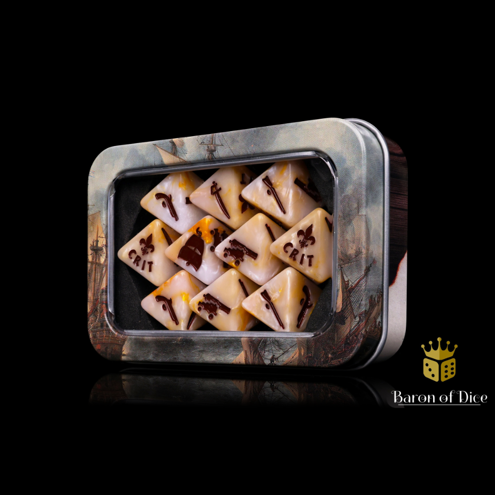 Oak & Iron French Dice Set by Baron of Dice