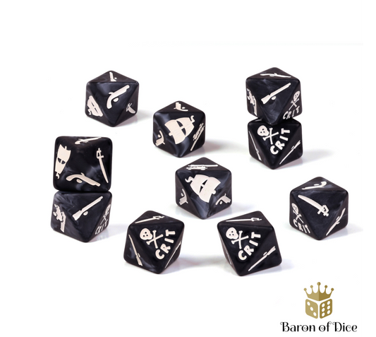 Oak & Iron Unaligned Dice Set by Baron of Dice